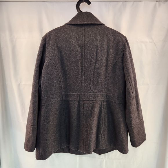 MICHAEL KORS Womens Double Chested 60% Wool Blend Pea Coat Sz XL Grey - Picture 9 of 9